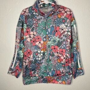 Adidas Multicolor Floral Jacket Kids 6X Zip Up Like New
